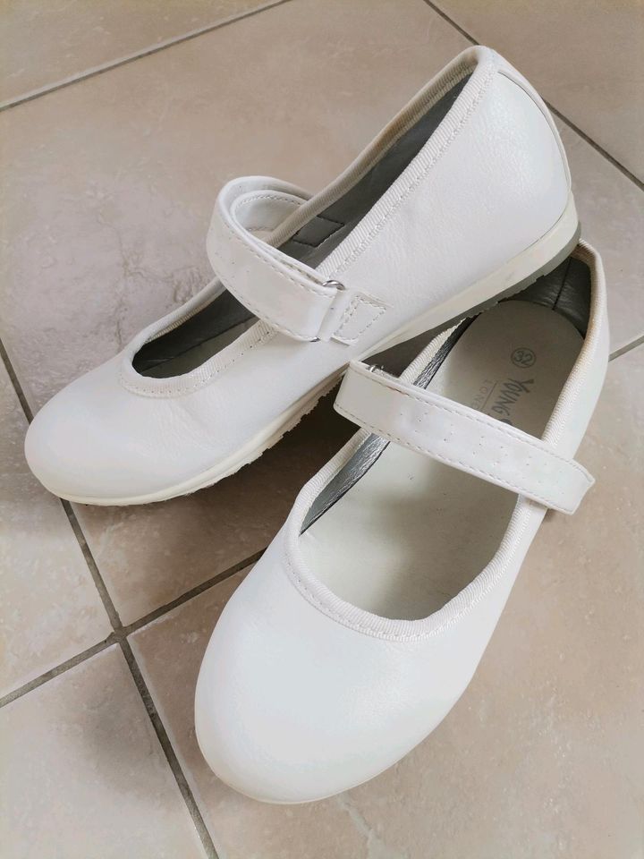 weiße Mädchen Schuhe Young Spirit Ballerina Einschulung Gr.32 in Borgsdorf