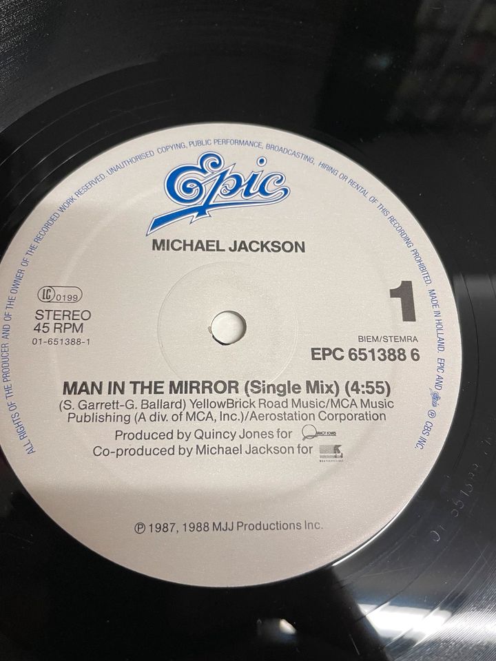 Maxi Single 12“ Michael Jackson - Man in the mirror in Sindelfingen