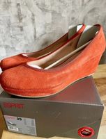 ❤️ Esprit Absatzschuhe, Wildleder Wedges orange Gr. 39 ❤️ Sachsen - Zwickau Vorschau