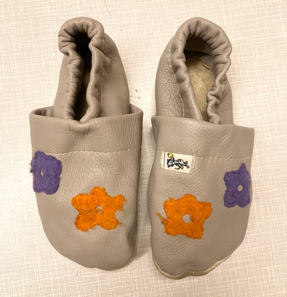 Krabbelschuhe, Lederpuschen, Babyschuhe, Echt Leder, 16 cm in München