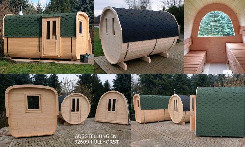 SAUNA Thermoholz 300 cm mit Terrasse Gartensauna Banja in Hüllhorst