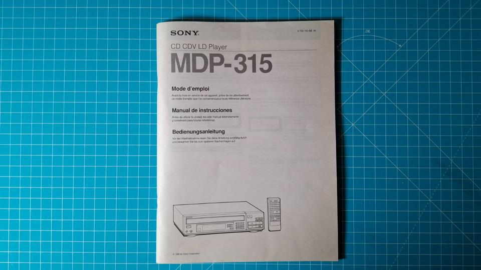Sony MDP-315 CD CDV LD Player Bedienungsanleitung in Enkenbach-Alsenborn