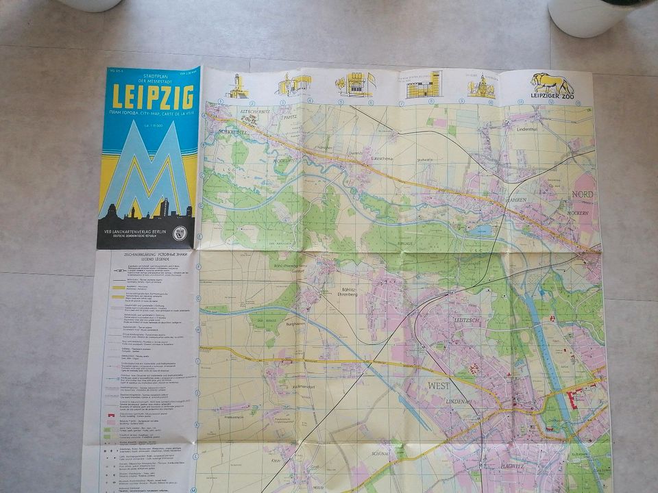 DDR Karte Stadtplan Leipzig in Chemnitz