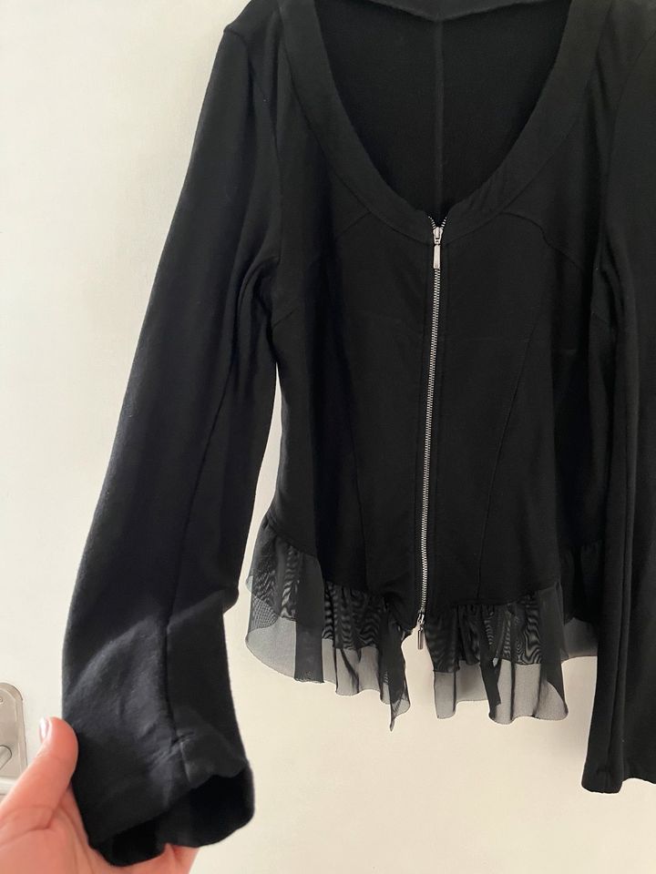 Cardigan Überwurf Blazer Gr L 42/44 schwarz in Eggenstein-Leopoldshafen