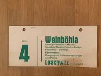 Seitenschild Straßenbahn Pappe Dresden aus DDR-Zeiten Dresden - Räcknitz/Zschertnitz Vorschau