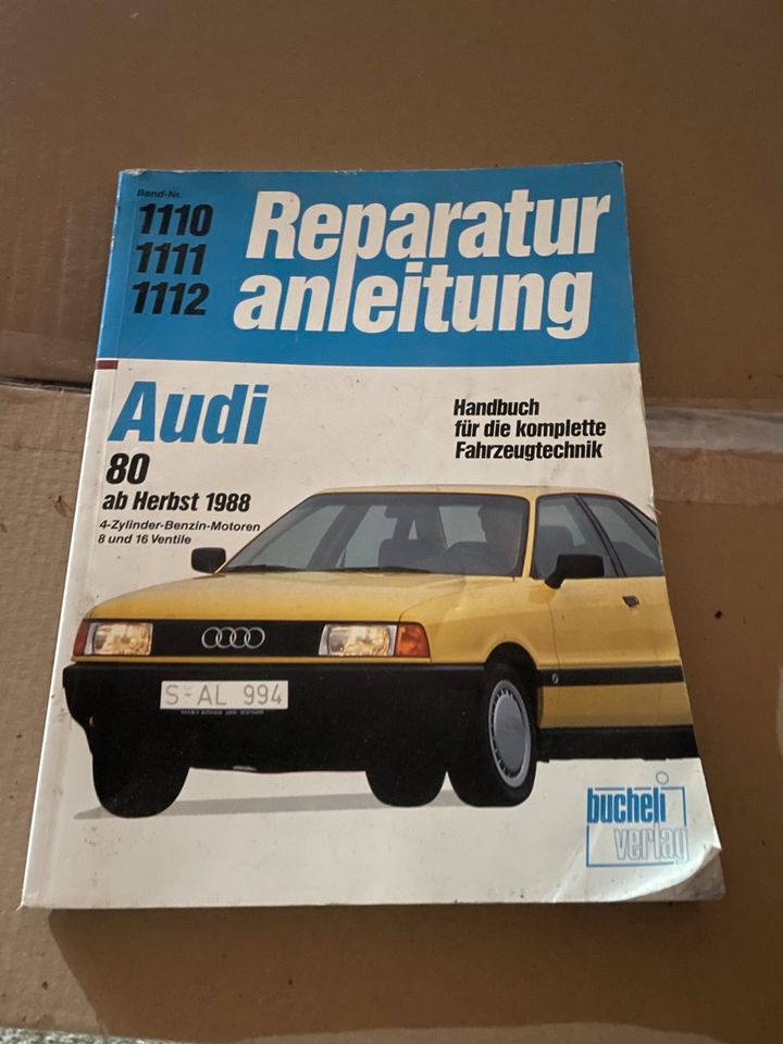 Audi 80/B3/Typ89/4-Zylinder/8 und 16V/Handbuch/Reperaturanleitung in Schwenningen