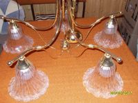 sehr schöne 5-armige , goldfarbene Lampe (Leuchter) Thüringen - Seelingstädt Vorschau