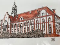 * PORZELLAN WANDPLATTE BILD SIGNIERT DNO 94 SCHULE KIRCHE GEBÄUDE Berlin - Charlottenburg Vorschau