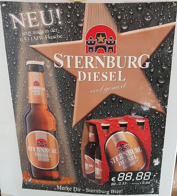 Werbeplakat STERNBURG Diesel Leipzig 0,33l 2000 #Bier in Leipzig