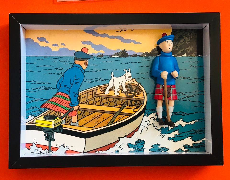 Tintin: Die schwarze Insel Tim im Kilt Bild & Figur im Rahmen Neu in Stuttgart