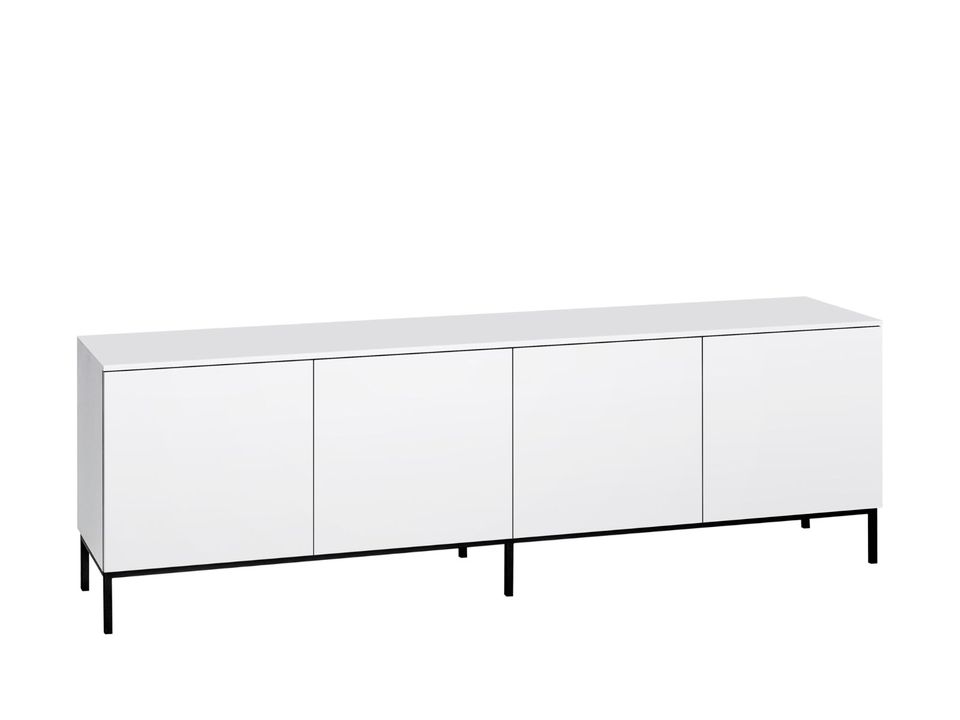 Sideboard Xenia 200cm - Weiß matt lackiert mit Metalluntergestell in Nahe