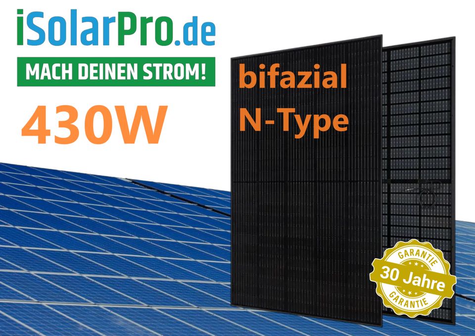 860W Balkonkraftwerk mit Batterie, 2x 430W bifacial Solarmodule in Birkenfeld