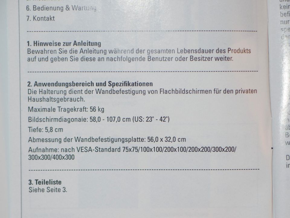 HAMA NEXT LCD TV Wandhalterung silber bis 56kg in Vaterstetten