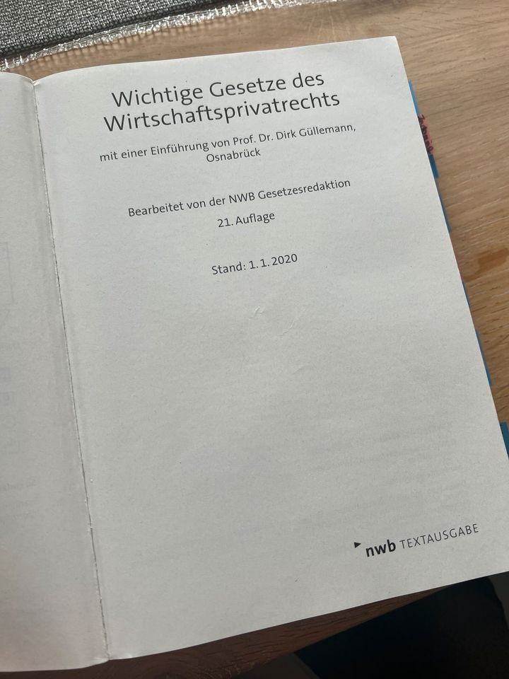 nwb Wichtige Gesetze des Wirtschaftsprivatrechts BGB InsO AktG in Bitz