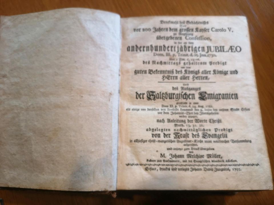 Antikes Buch 1755 evangelischer Herzens Spiegel evangelium in Lünen