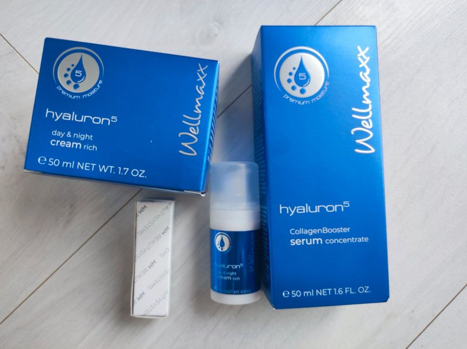 Wellmaxx Set Serum+Creme Day&Night Hyaluron 5 NEU Gesichtscreme in Breisach am Rhein  