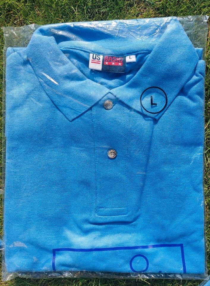 21 Männer Polo-Shirts NEU - Ice Blue in Hirschstein