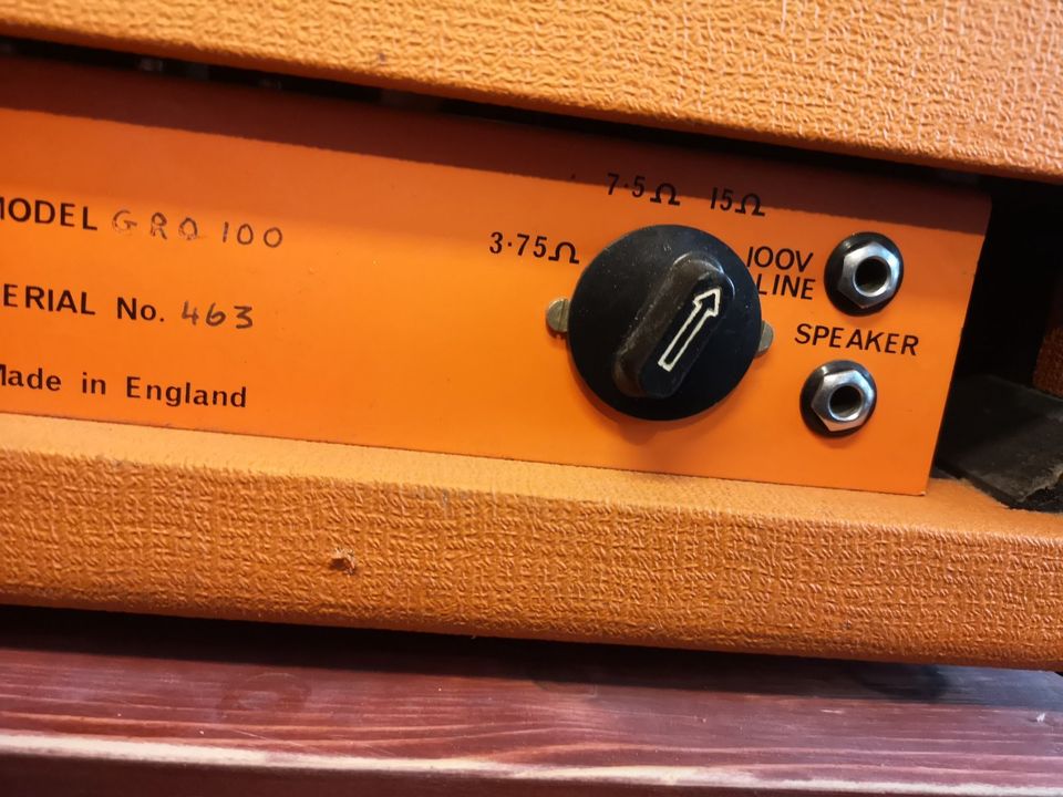 ORANGE GRO 100 Watt Röhrenamp Legende Baujahr 1971 rar in Mittelbiberach