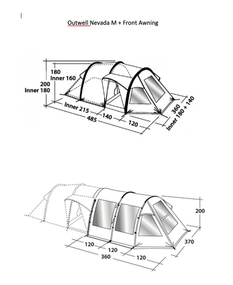 Qutwell Nevada M mit Front Awning (Familienzelt+Vorzelt) in Langenweddingen