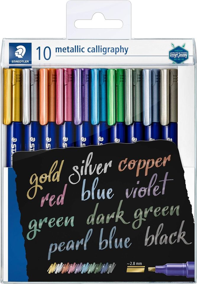 STAEDTLER metallic calligraphy Marker mit Kalligrafie-Spitze, Lin in Körle