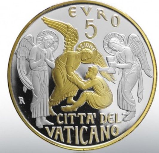 Vatikan 5€ 10€ PP Silber vergoldet San Pietro u Weltfriedenstag in Schwerin