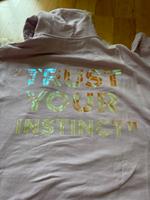 Rosé/flieder Long Hoodie mit Glitzer Schrift Sachsen - Großpösna Vorschau