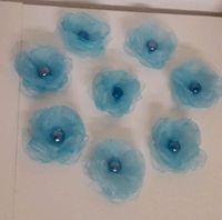 Organza Blume, Geschenk Deko, blau Thüringen - Mönchenholzhausen Vorschau