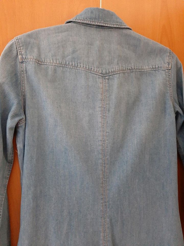 schönes Jeans Kleid Hemd von H&M blau Gr. XXS 160 164 in Freilassing