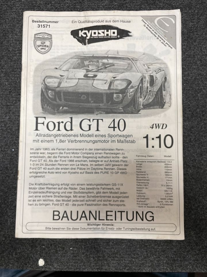 Kyosho Ford GT-40 RC- Car Bauanleitung in Euskirchen