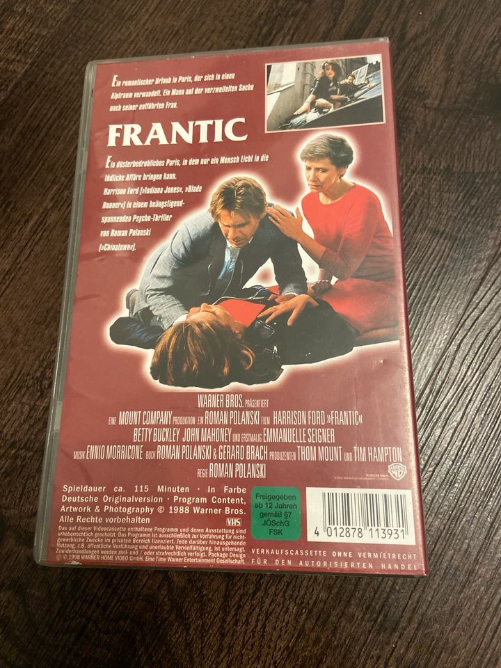 „Harrison Ford in Frantic“ VHS, Thriller von Roman Polanski,Video in Visselhövede