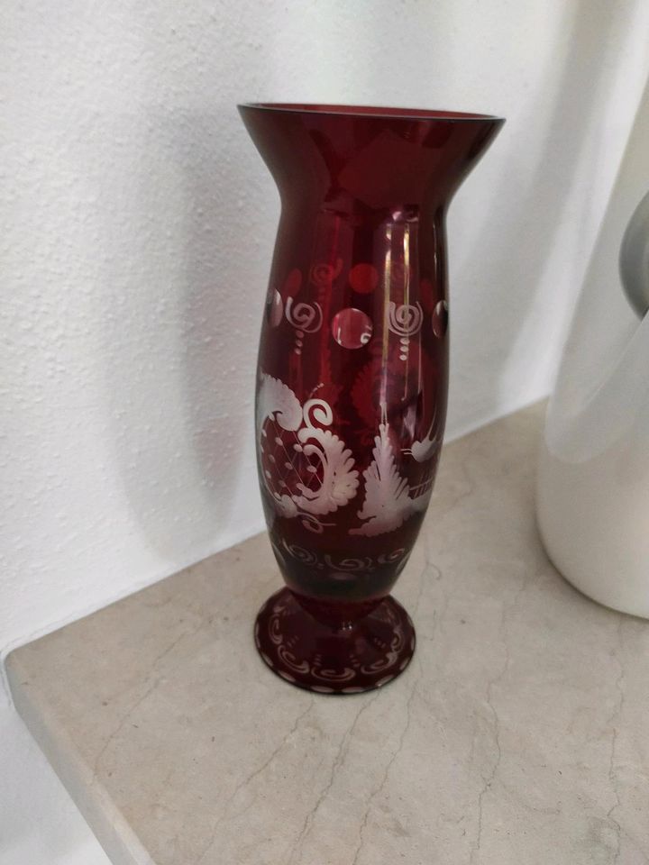 Antik Glas Vase Vintage Böhmisches Glas geschliffen Egermann in Lohne (Oldenburg)