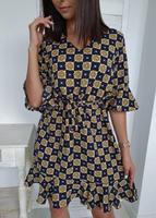 SALE - Midi Kleid STONE Ocker/Dunkelblau, Gelb - S/M, L/XL Hessen - Zierenberg Vorschau