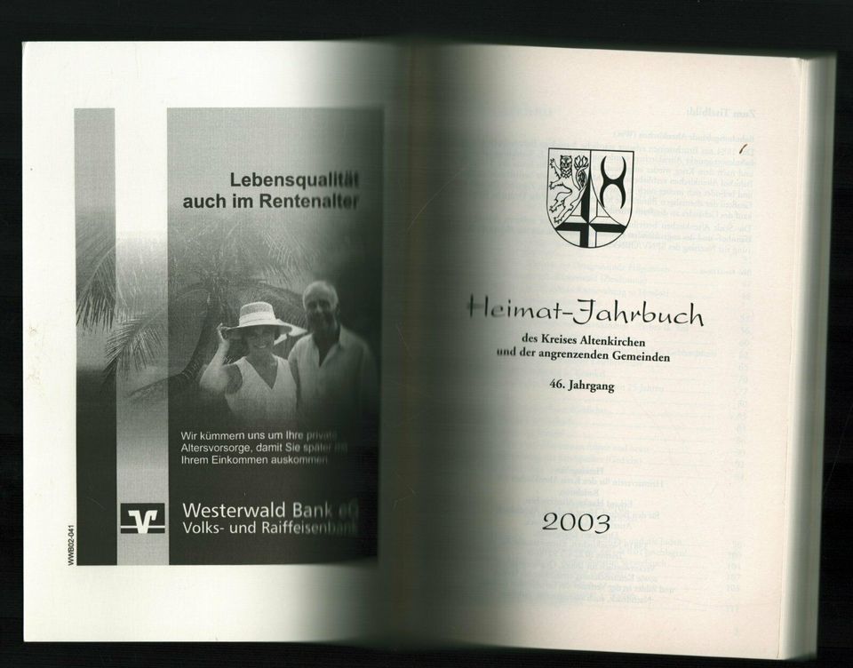 Heimat -Jahrbuch des Kreises Altenkirchen 2003 (Westerwald) in Roth b Hamm