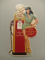 Pin Up Tankstelle Wandschild(Gestanzt) Eisen Tankstelle H.76x42cm Krummhörn - Greetsiel Vorschau