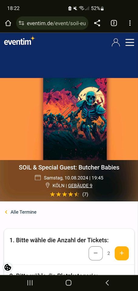 Soil butcher Babies 10.8. Köln 2 Konzerttickets in Duisburg