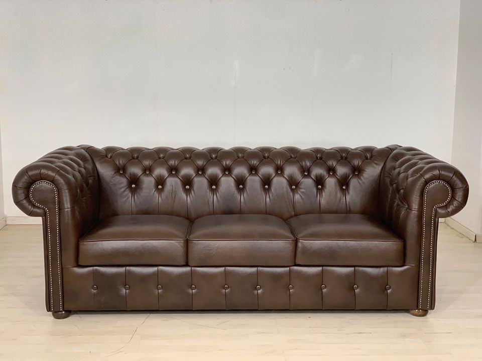 ENGLISH CHESTERFIELD GARNITUR SOFA SESSEL COUCH SOFAGARNITUR 3-2-1 VINTAGE in Berlin