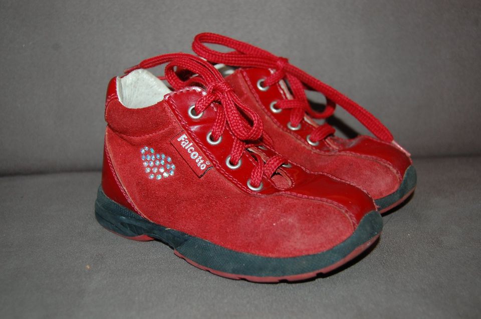 Wie NEU Schuhe FALCOTTO Halbschuhe LEDER Baby Mädchen rot Gr. 23 in Thale