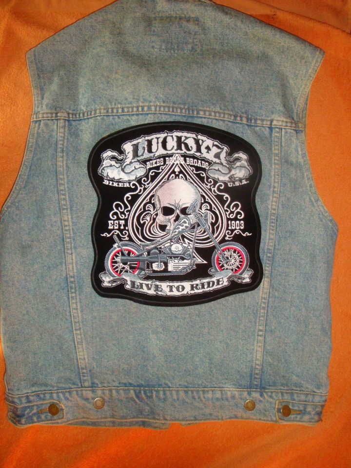 Rücken Aufnäher Lucky 7 HD Biker USA backpatch Bügelbild in Berlin