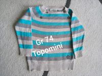 Strick Pullover Pulli Gr 74 Topomini dünn Baumwolle blau grau Bayern - Möhrendorf Vorschau