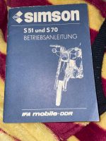 Simson S51 und S70 Betriebsanleitung Brandenburg - Fürstenberg/Havel Vorschau