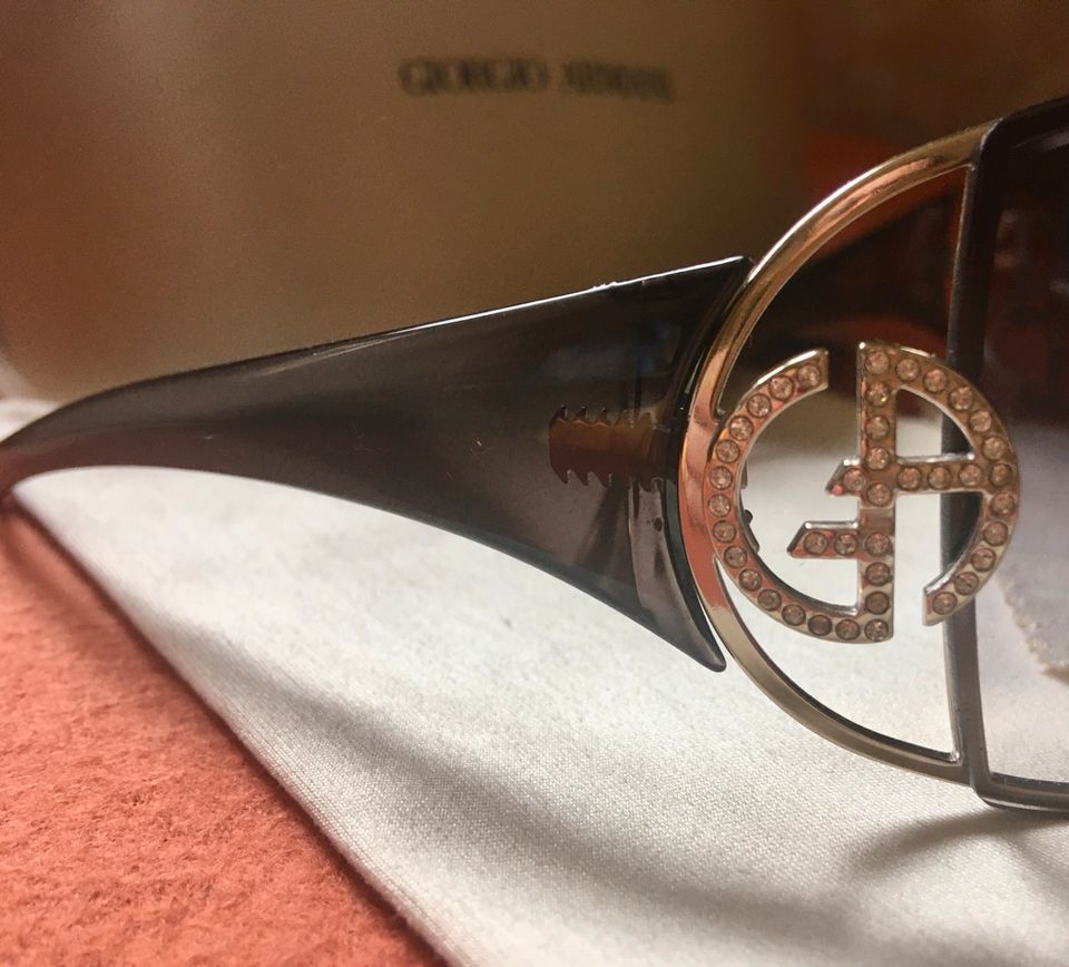 Giorgio Armani ❤️ Sunglasses wrap-around Sonnenbrille Gold Strass in Mannheim