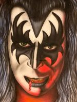 Kiss - Gene Simmons - Dämon - Airbrush Kunst - Unikat - T-Shirt Schleswig-Holstein - Wacken Vorschau