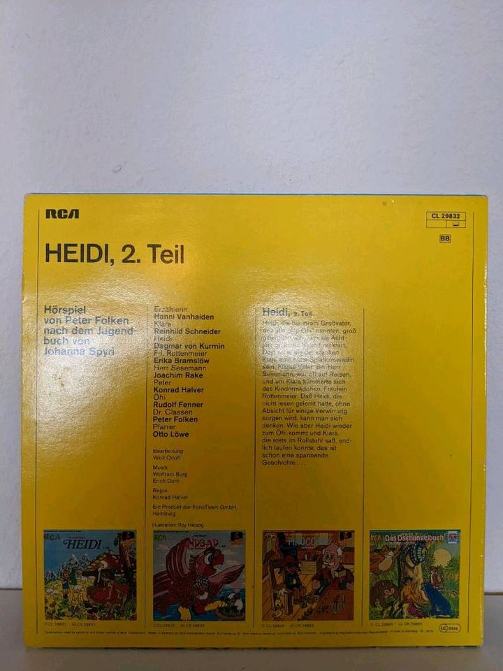 Johanna Spyri, Heidi 2. Teil, LP, 12" Schallplatte, Hörspiel in Überlingen