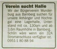 Verein sucht Halle in Bamberg Bayern - Bamberg Vorschau