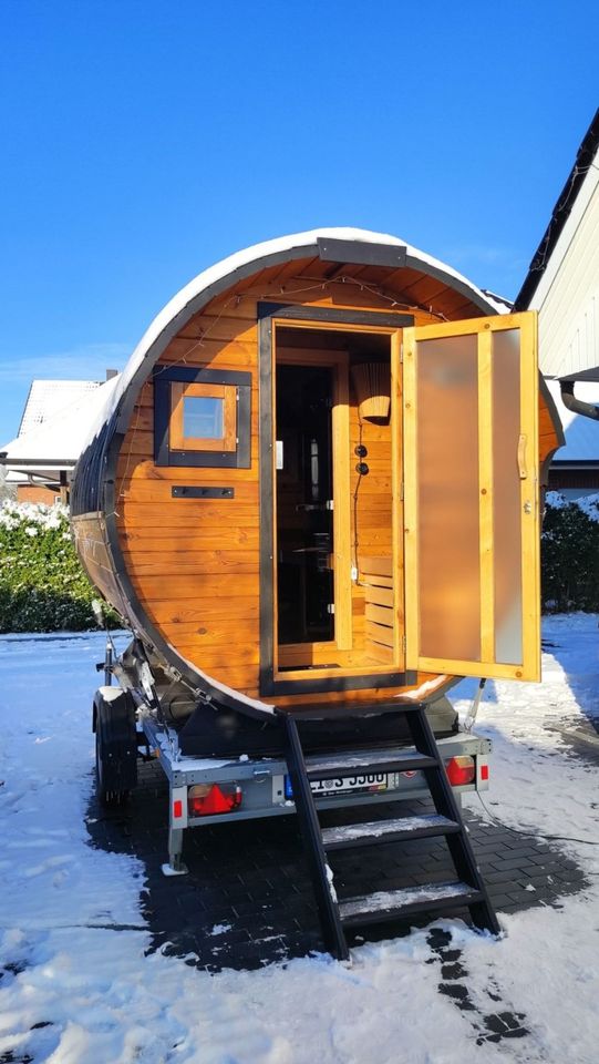 Gutschein für mobile Sauna Fasssauna Saunafass für Wellness & Spa in Heide