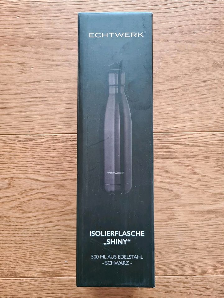 Echtwerk Edelstahl Isolierflasche "Shiny" Schwarz 500 ml NEU in Gunzenhausen