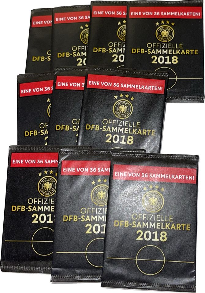 10 original offizielle DFB-Sammelkarten 2018 NEU OVP & Pfeife in Bad Buchau