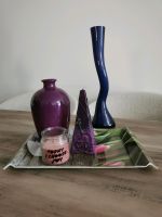 Deko lila/violett/beerenfarben Tablett Vase Kerze Wandsbek - Hamburg Eilbek Vorschau