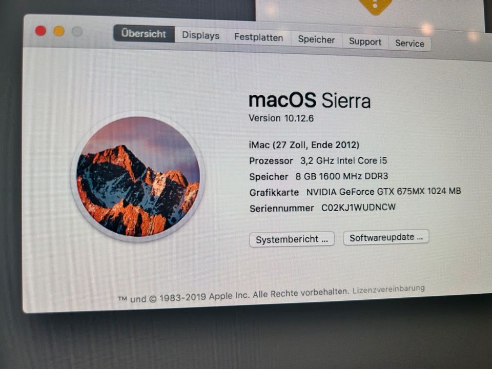 iMac PC /Computer von Apple aus 2012 27 Zoll inkl. OV und CD in Aichach