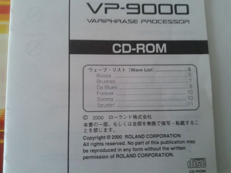 Roland VP-9000 Sampler Sound Library CD in Overath